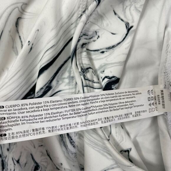 MARIKA Womens White Black Marbled Stone High-Rise Leggings NEW Large L - Picture 9 of 10